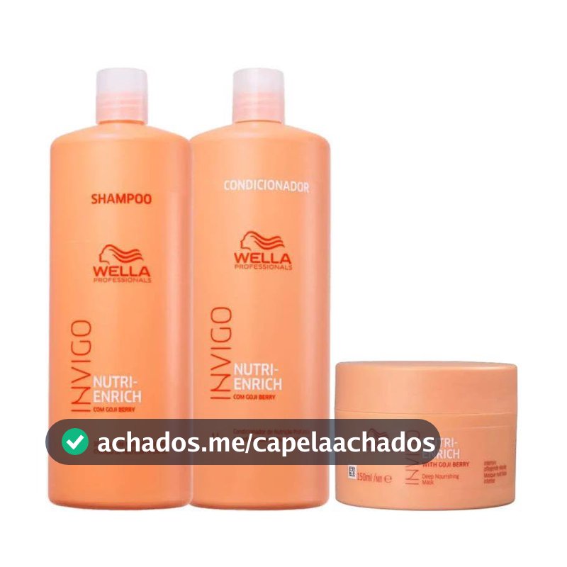 Kit Wella Professionals Invigo Nutri-Enrich Salon Triplo (3 Produtos) - Kit de Tratamento para Cabelos