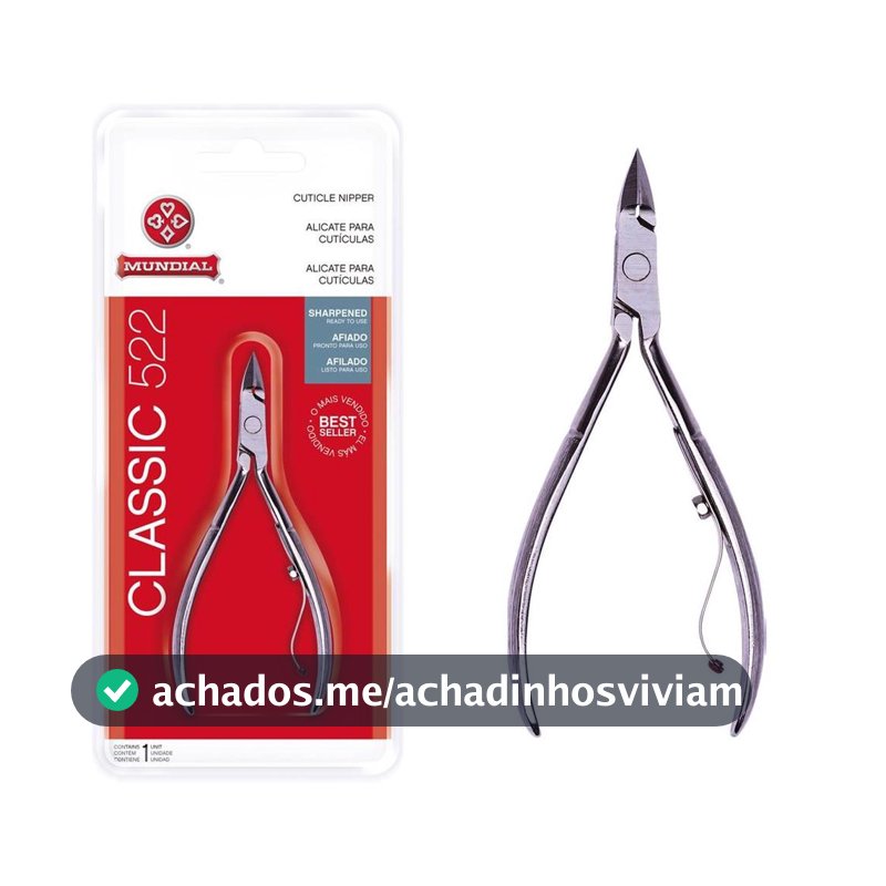 Alicate de Cutícula Classic 522 Mundial Profissional Afiado - Alicate de Unha