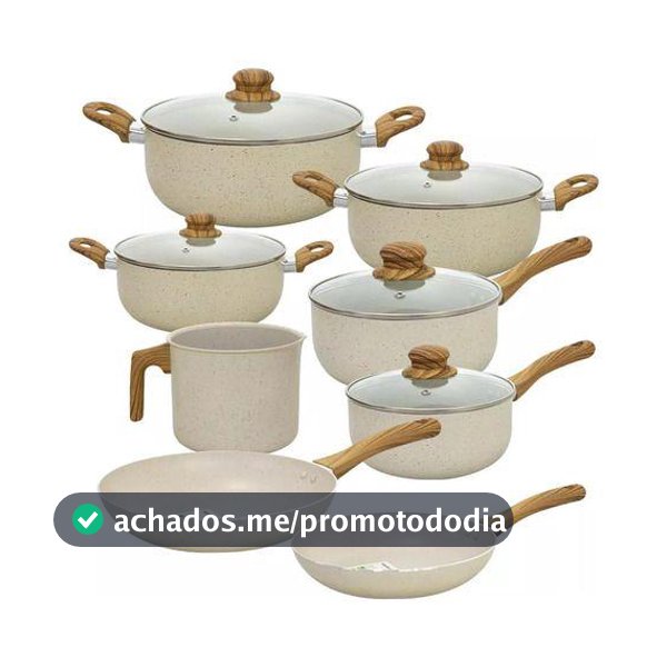 Jogo de Panelas Revestimento Cerâmica Casambiente 8 Peças Sahara