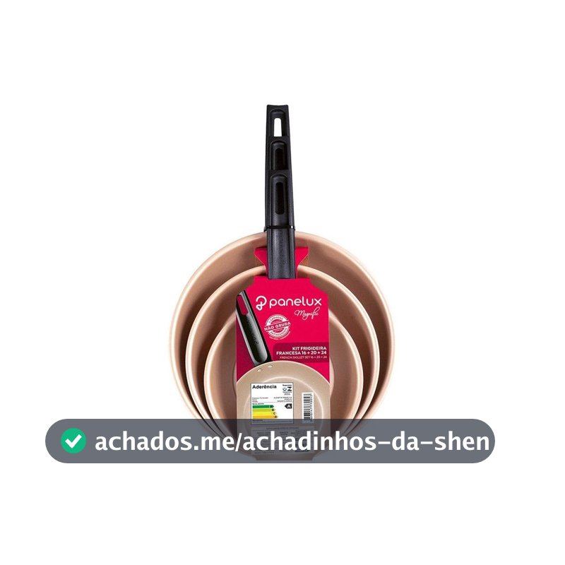 Conjunto de Frigideiras Antiaderente Panelux Magnific Cereja 3 Peças - Frigideira