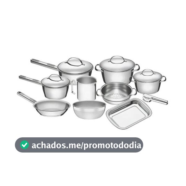 Jogo de Panelas Tramontina Aço Inox Allegra 10 Peças Fundo Triplo Com Pegador de Massa