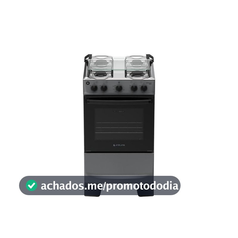 Fogão 4 Bocas Titanium com Mesa Inox Atlas Mônaco Plus Bivolt - Fogão 4 Bocas - Magazine Vistore
