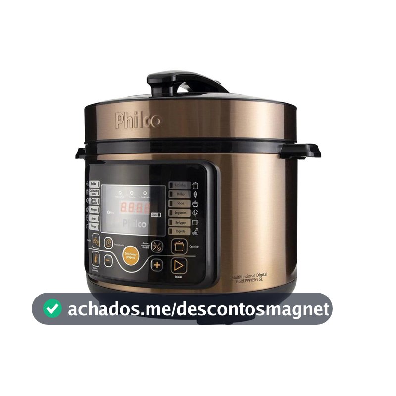 Panela De Pressão Elétrica Philco 5L Multifuncional Digital 15 Funções Gold