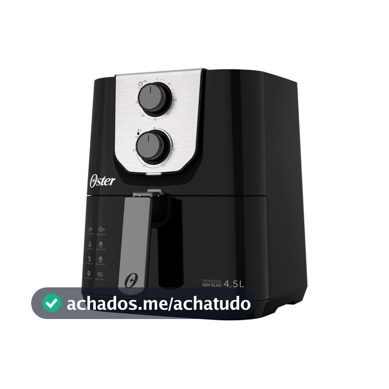 Air Fryer Oster Black Perform Preta com Timer 4,5L