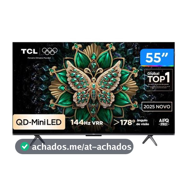 Smart TV 55" TCL 4K UHD MiniLED 55C6K 120Hz Google TV AiPQ Google Assistente 4 HDMI 2 USB - Smart Tv