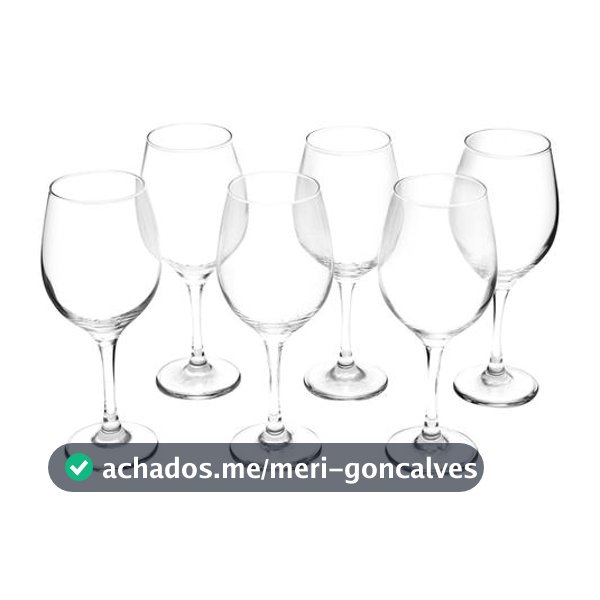 Jogo de Taças para Vinho e  Água em Vidro 6 Peças 490ml Nadir Barone