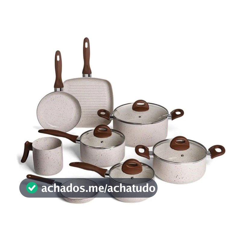 Jogo de Panelas Brinox Antiaderente Ceramic Life 8 Peças Smart Plus Vanilla - Jogo de Panelas - Magazine Dulcishop