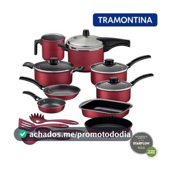 Jogo De Panelas Tramontina 13 Peças Com Panela De Pressão e Utensílios