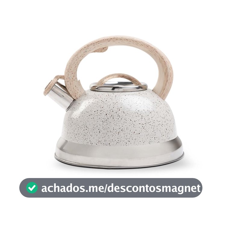 Chaleira em Inox com Indução e Apito Brinox Roma 2,7 Litros Vanilla - Chaleira - Magazine Duduocha