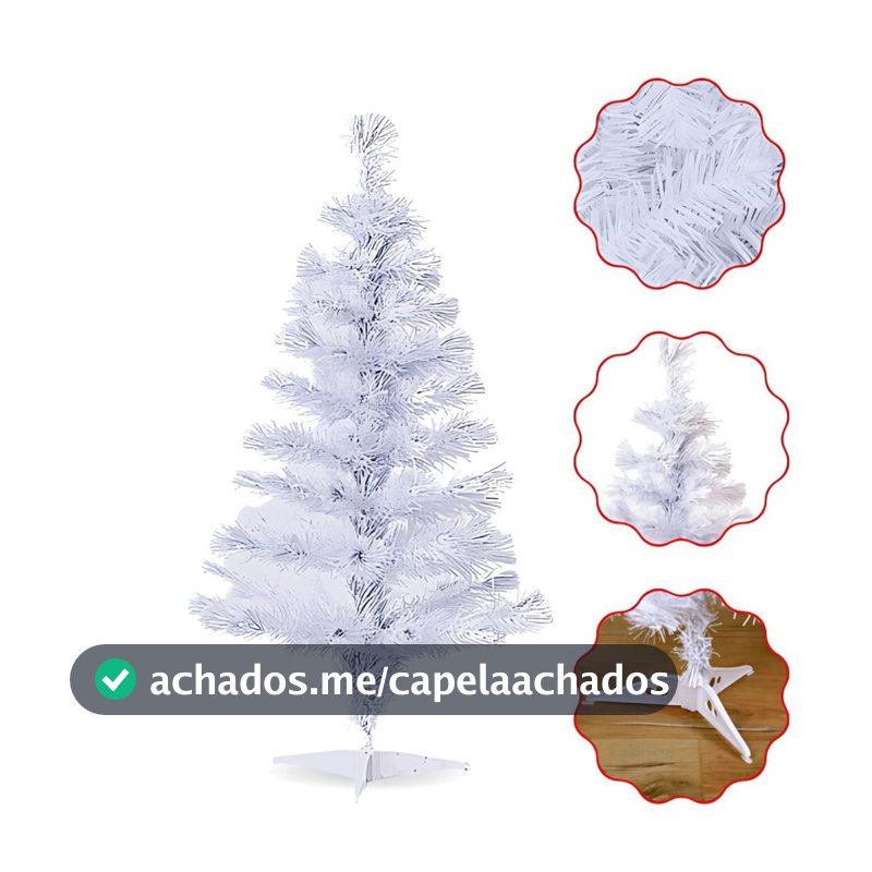 Árvore Natal Para Mesa Decoração Cor Branca 50 Galhos 60cm