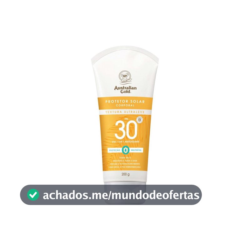 Protetor Solar Corporal Australian Gold 50432 Creme FPS 30 200g