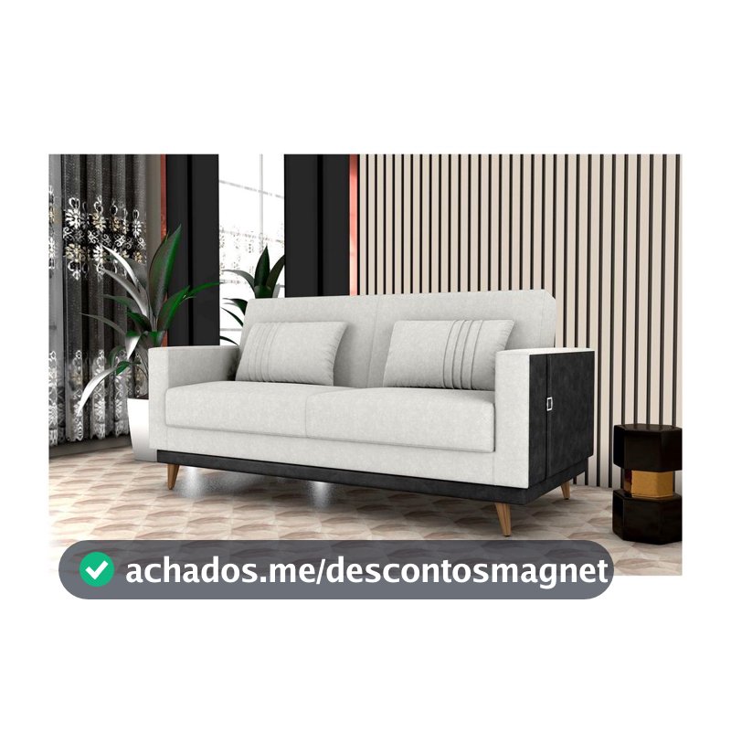 Sofá-cama 3 Lugares Casal Reclinável Facto e Linho Matrix Esther