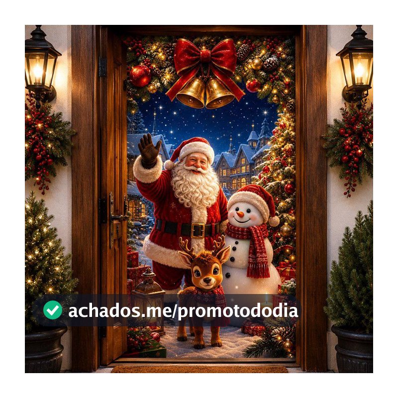 Capa De Porta Decorativa Natal Painel Decorativo Para Porta Natal 2026
