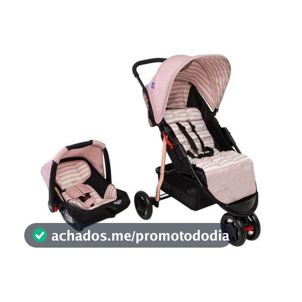 Carrinho de Bebê com Bebê Conforto Cosco Kids Toffy Duo 3 Rodas 0 a 15kg