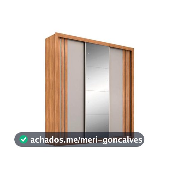 Guarda-roupa Casal com Espelho 3 Portas de Correr 2 Gavetas Demóbile Cannes