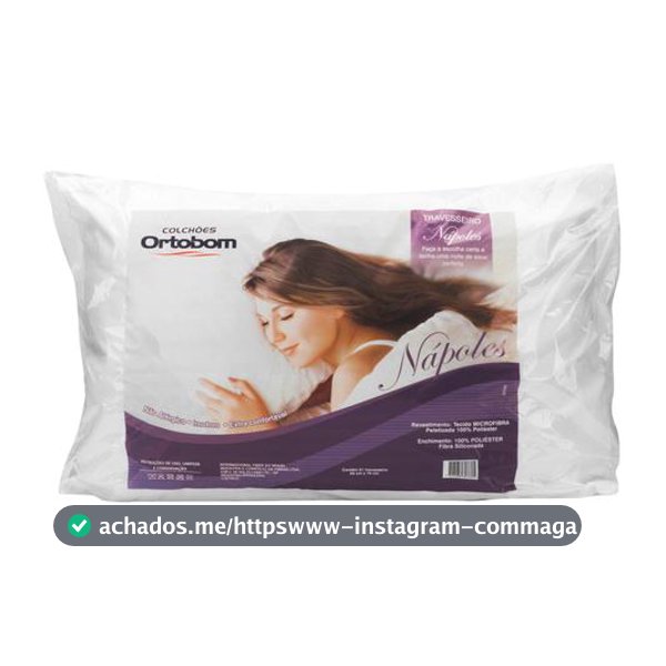 Travesseiro Ortobom de Cabeça 10cm de Altura Macio Poliéster Nápoles - Travesseiro Comum
