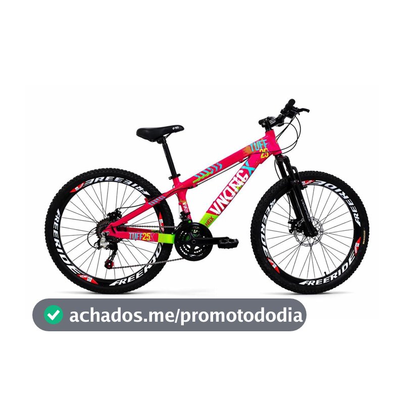Bicicleta Viking X TUFF25 Freeride Aro 26 Freio a Disco 21 Velocidades Cambios Shimano Rosa Verde Vikingx - Bicicleta - Magazine Sanjkmult