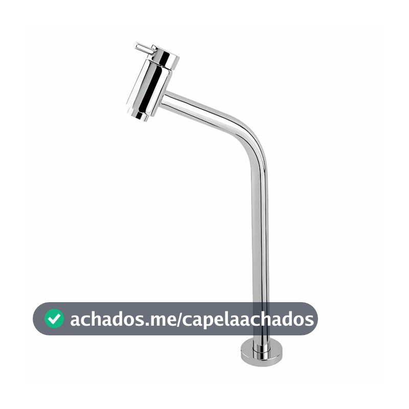 Torneira Inox Alta Cromada para Banheiro Lavabo