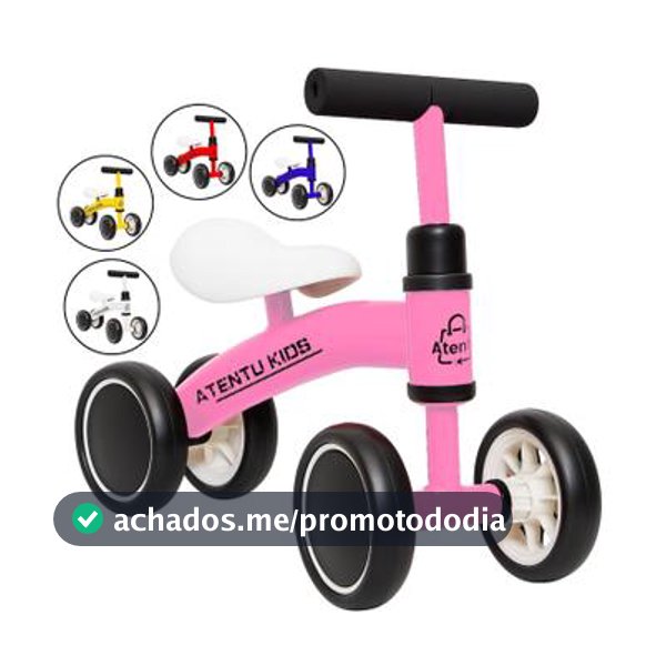 Bicicleta Infantil De Equilíbrio Sem Pedal 4 Rodas