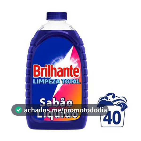 Sabão Líquido Lava Roupas Brilhante Limpeza Total 3L - Sabão Líquido - Magazine Moniqueglima