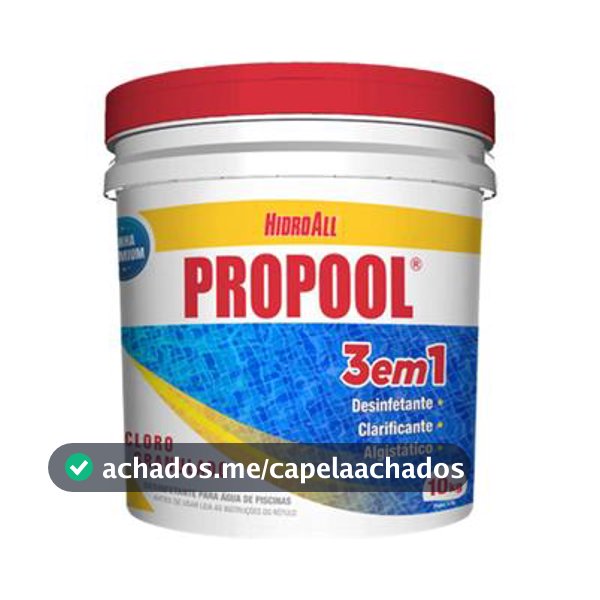 Cloro Propool 3 em 1 Dicloro 10kg Granulado Multiação para Piscina - Hidroall Propool - Cloro para Piscina