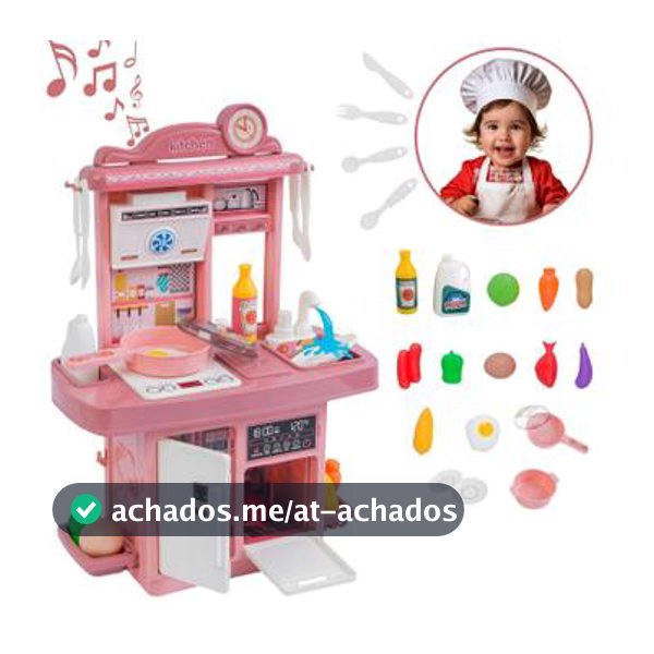 Kit Cozinha De Brinquedo Infantil Completa Solta Água E Som - ATENTU - Cozinha Infantil
