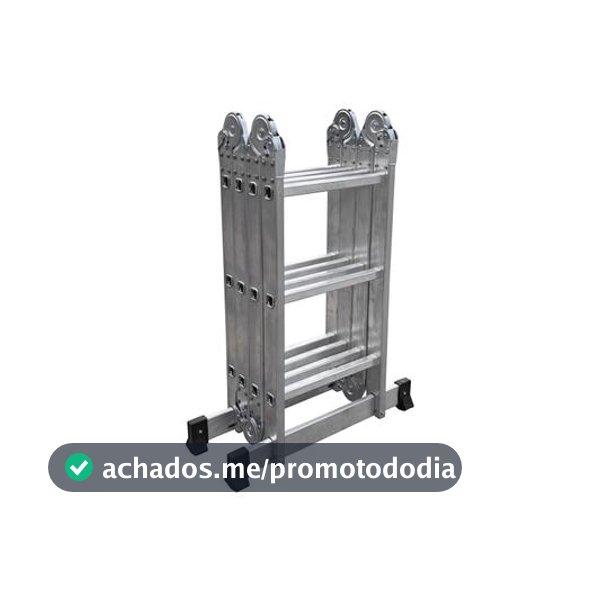 Escada de Alumínio Multifuncional Articulada 3x4 12 Degraus Botafogo Lar &amp; Lazer Prime