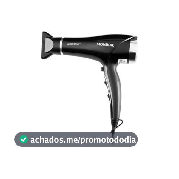 Secador de Cabelo Mondial Tourmaline Íon Preto