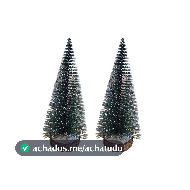 Kit 2 Mini Arvore de Natal Nevada 15cm Enfeite Mesa Natalino