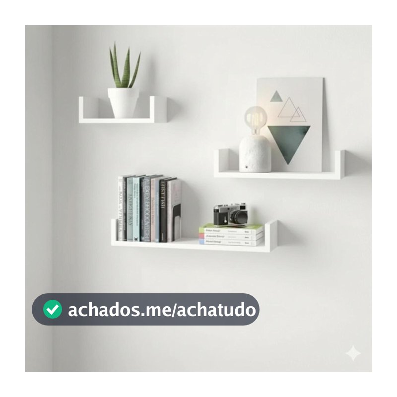 Prateleiras para Livros Branco 3 Peças 40x15x15 QUARTO, COZINHA, SALA