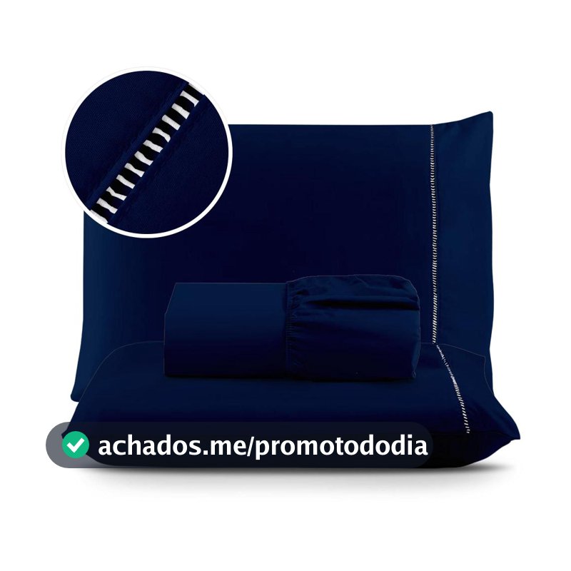 Jogo de Lençol 03 Peças 400 Fios MicroPercal Ponto Palito - Cama Solteiro Casal Queen King