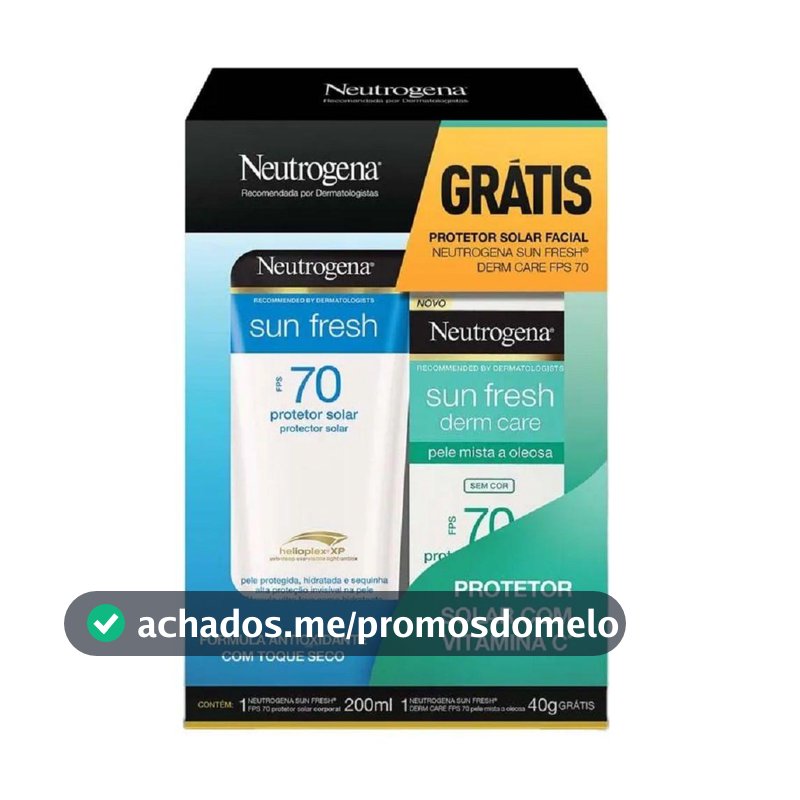 Kit Protetor Solar Neutrogena Sun Fresh FPS70 200ml + 40g - Kit Protetor Solar - Magazine Dgbrpromo